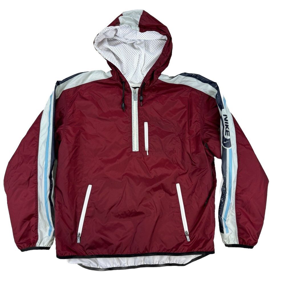 Vintage Nike Baseball Zip Pullover Windbreaker Jacket Mens Size Medium Pockets‎